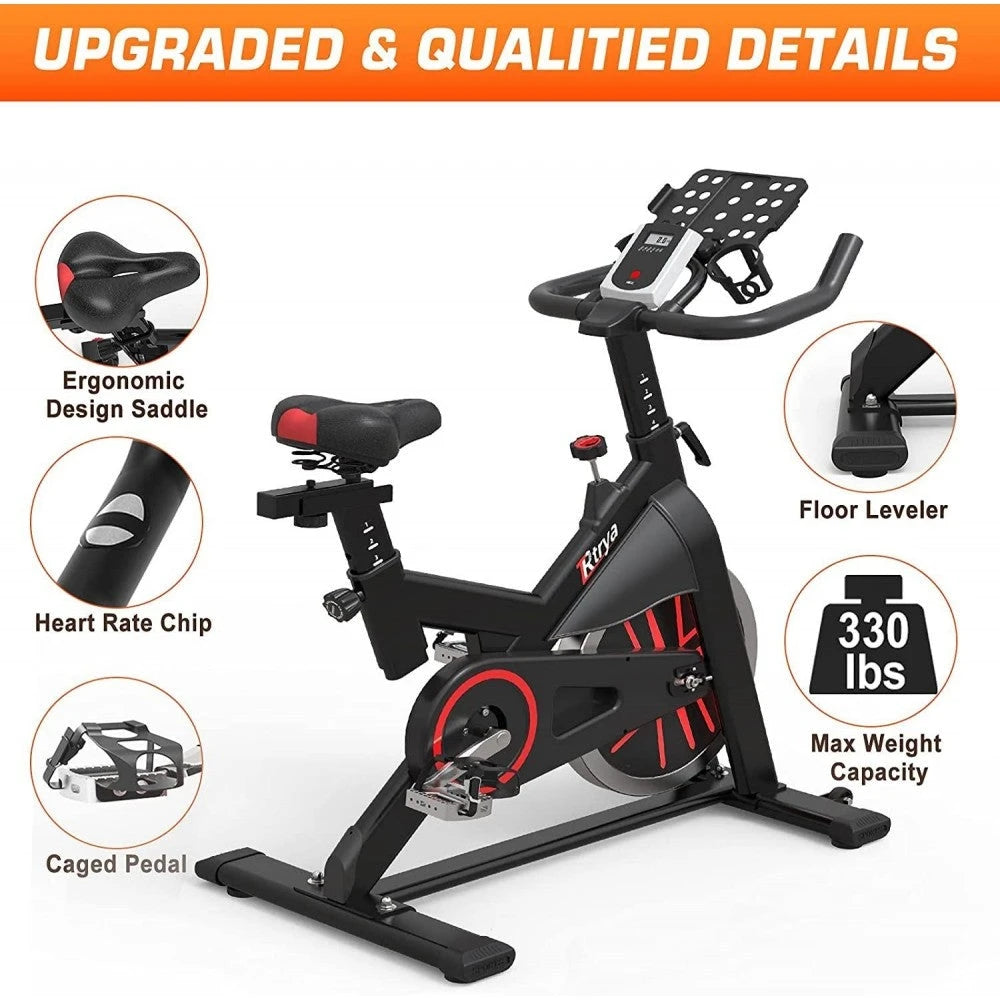 LABODI Exercise Bike, Stationary Indoor Cycling Bike, Cycle Bike for Home Cardio Gym, Belt Drive Workout Bike with 35 LBS Flywheel, Thickened Frame Upgraded Version
