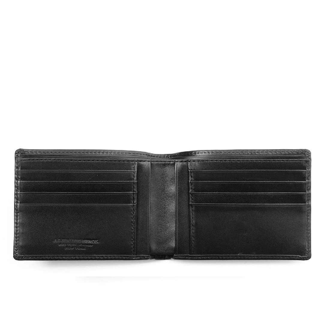 Portafoglio Spalding & Bros New Century 8c in pelle nera 175651U900