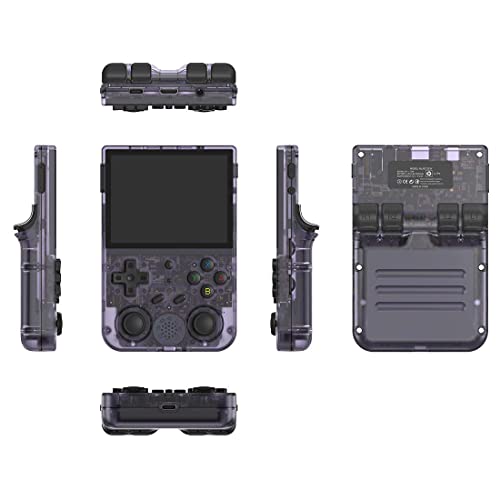 RG353V   Console di gioco portatile, 3,5", 16 G   256 G, 35000 giochi, per bambini e adulti (viola trasparente) : Giochi e giocattoli
