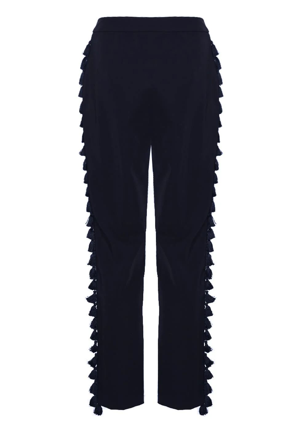 Stevie Navy Ruffle Seam Trousers