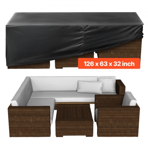 VEVOR Schutzhülle Abdeckplane für Terrassenmöbel 420D Wasserfest 320x160x71cm
