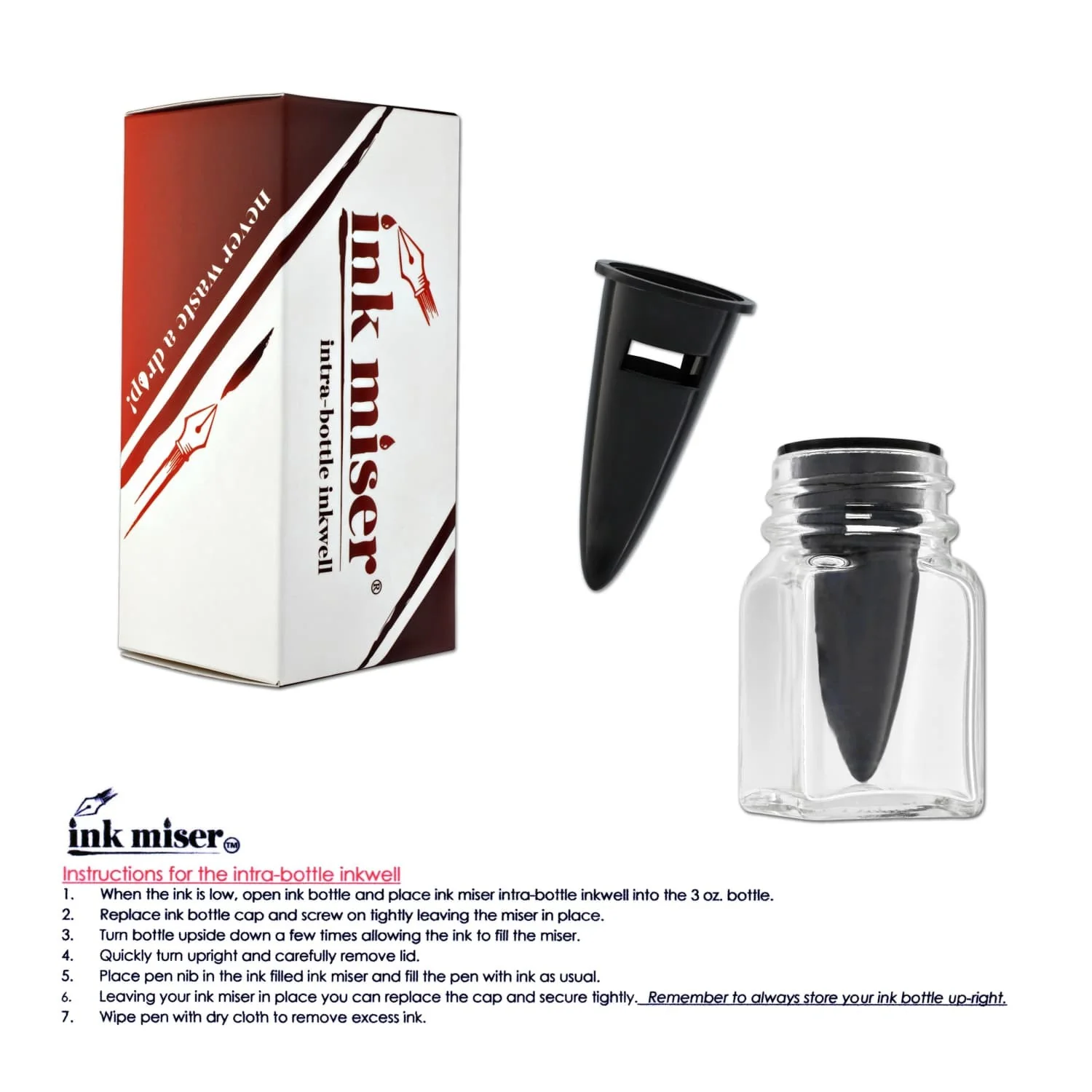 Luxury Brands Ink Miser Intra Bottle Inkwell