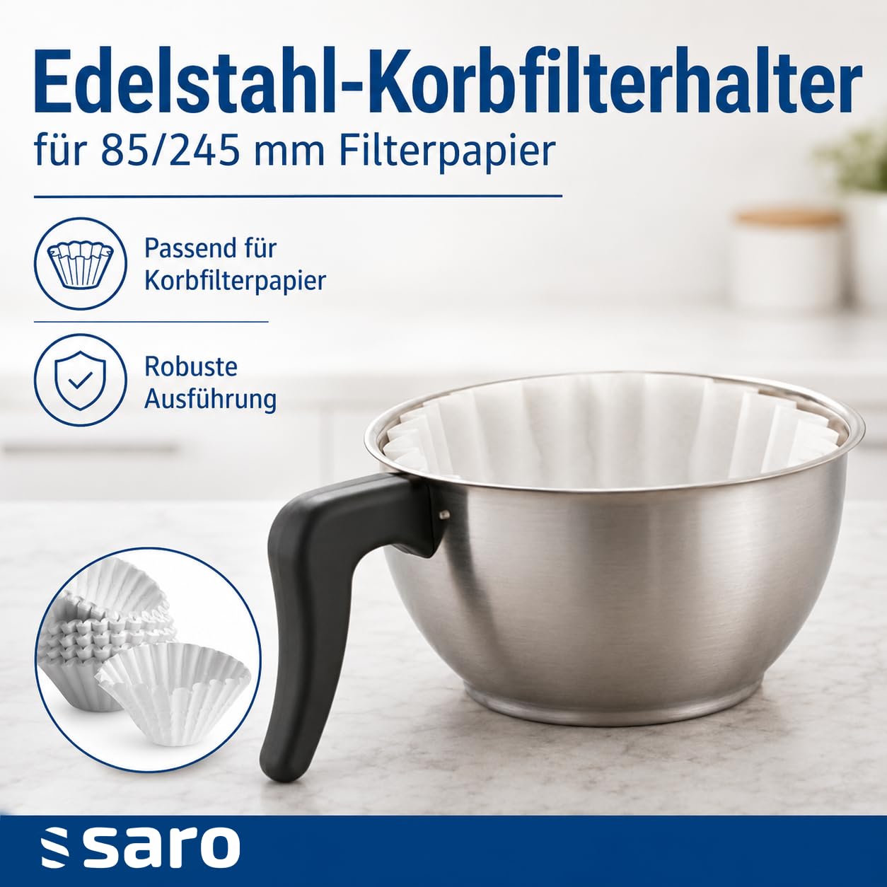 Kaffeemaschine mit Edelstahl-Isolierkanne 2,2 L, Modell THERMO 24, 2,069 kW, Brühzeit 5–6 Min, Trockenlaufschutz