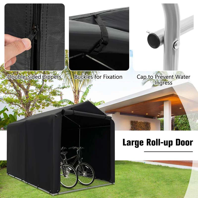Eletriclife 7 x 5.2 FT Outdoor Bike Storage Tent with Waterproof Cover