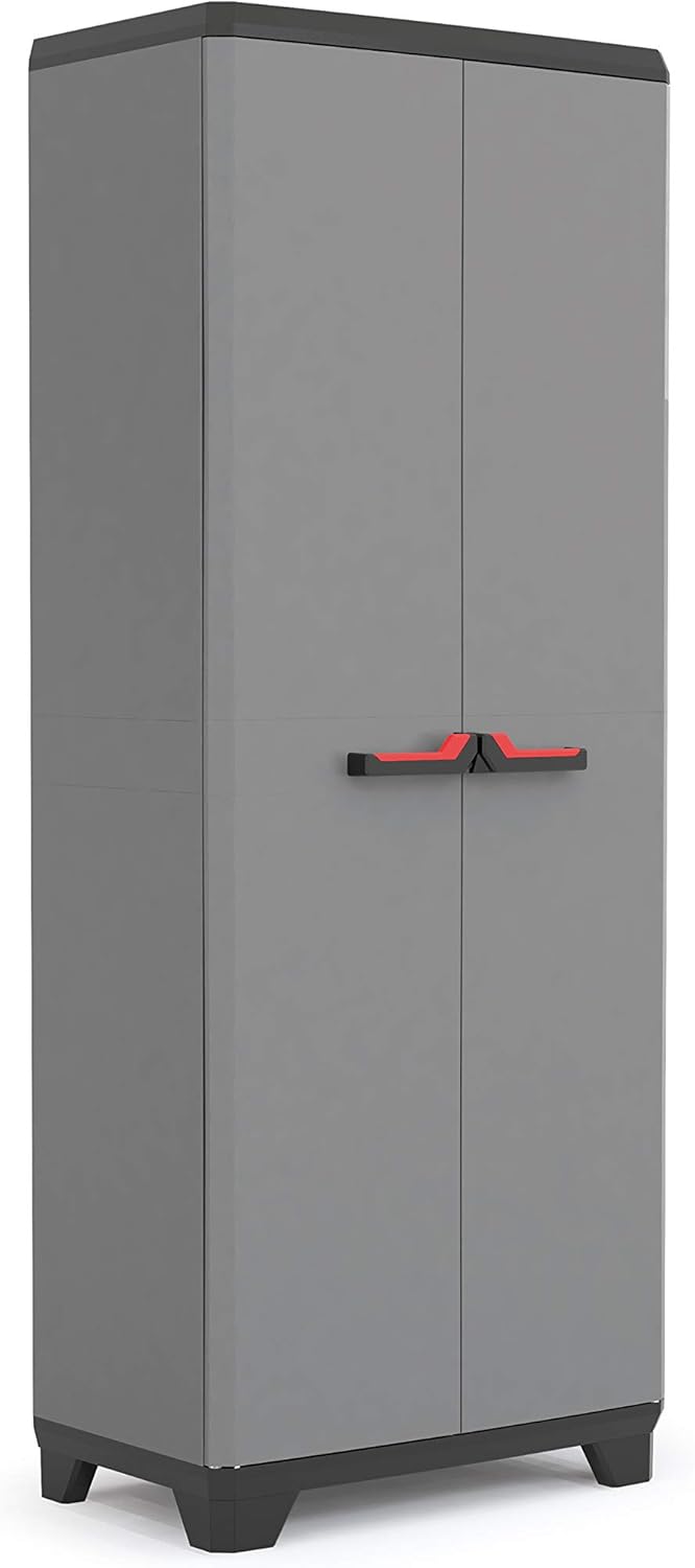 Keter Armadio Portascope Stilo, 3 Ripiani Regolabili, Grigio Scuro/Nero, 68 x 39 x 173 H cm