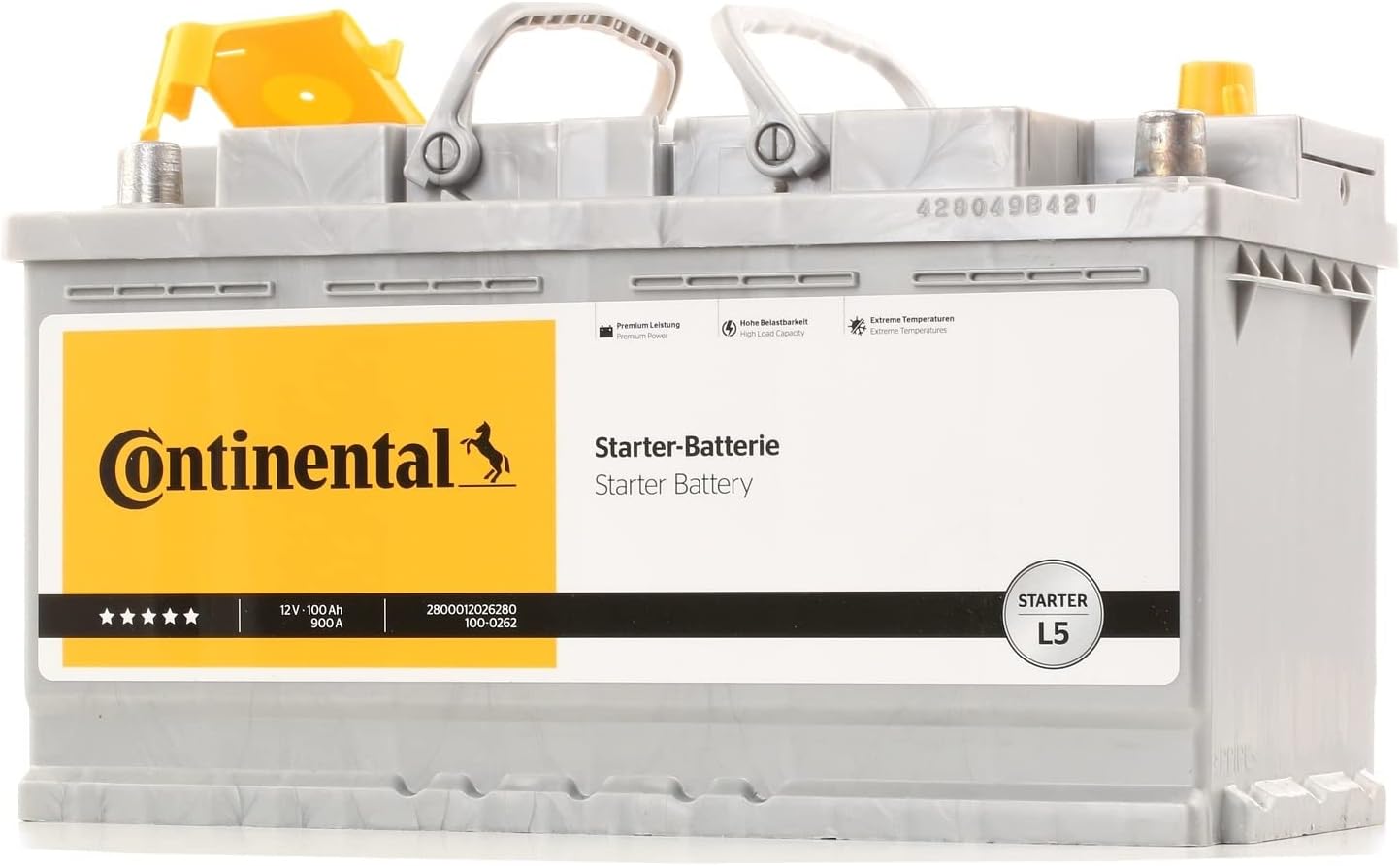 Continental Batteria 100, Ah 900, A/EN 2800012026280 L 353mm B 175mm H 190mm Compatibilità con VW Transporter V Van 7HA, 7HH, 7EA, 7EH Transporter V Bus 7HB, 7HJ, 7EB, 7EJ, 7EF, 7EG, 7HF, 7EC