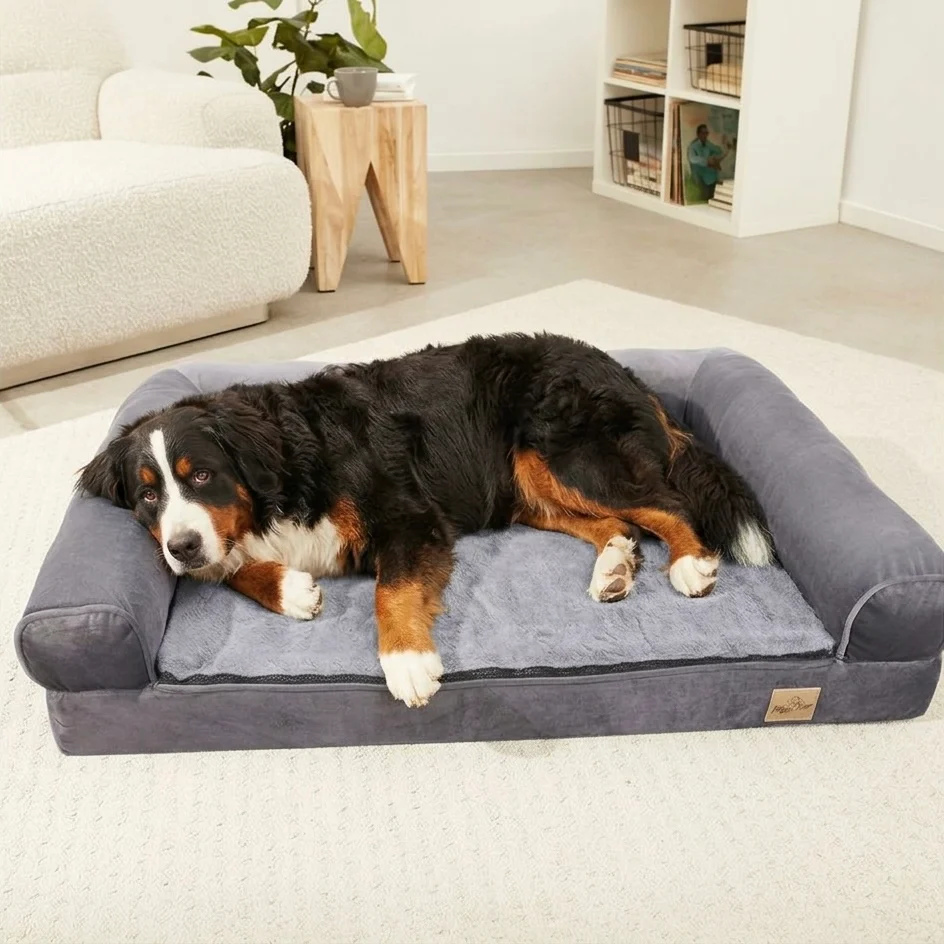 Orthopedic Dog Bed with Bolster & Waterproof Liner