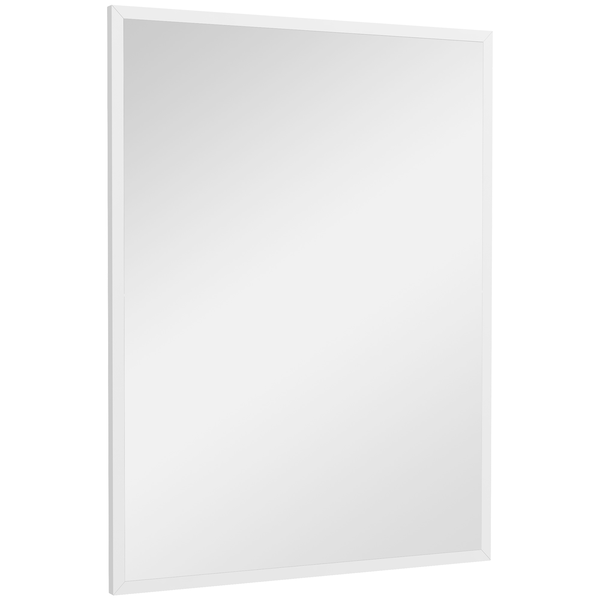 HOMCOM Rechteckiger Wandspiegel 60 x 80 cm, MDF-Rahmen, ideal für Badezimmer, Wohnzimmer oder Schlafzimmer, Weiß