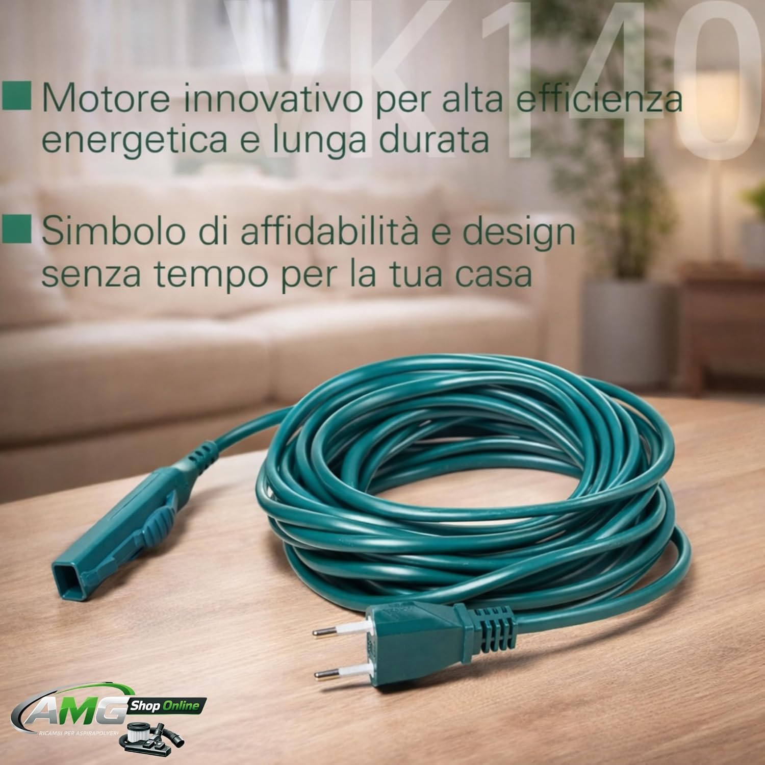 Aspirapolvere FOLLETTO VK140 + Spazzola HD40 + 6 Sacchetti + Tubi + Girasole - Sacco 2,5L, Filtri e Profumini Inclusi, Motore Originale, 74 dBA, 3 kg, Garanzia 2 Anni