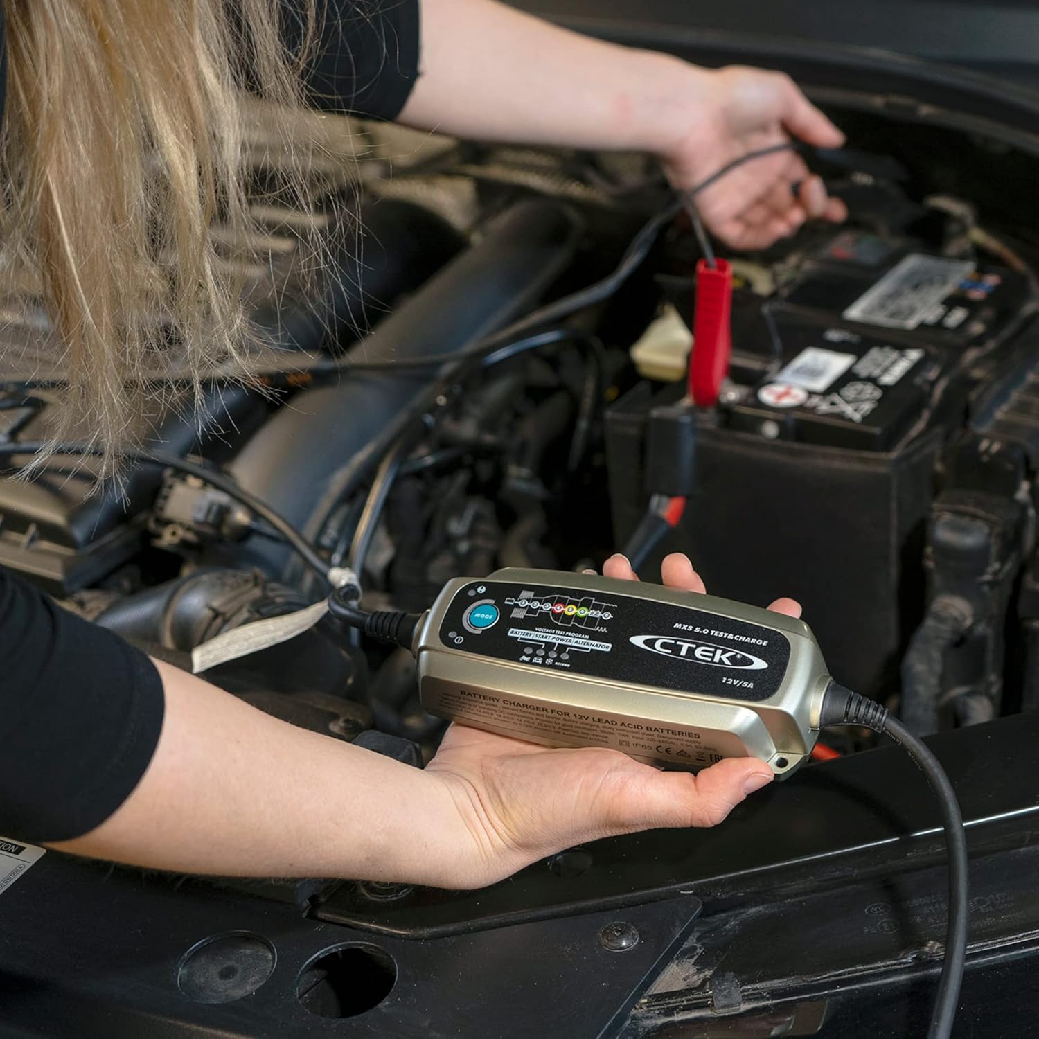 CTEK MXS 5.0 Test & Charge, Batterieladegerät 12V, Batteriepfleger, Ladegerät Auto Und LKW Ladegerät, Testet Batterie Und Lichtmaschine, Entsulfatierungsprogramm Und Rekonditionierungsmodus