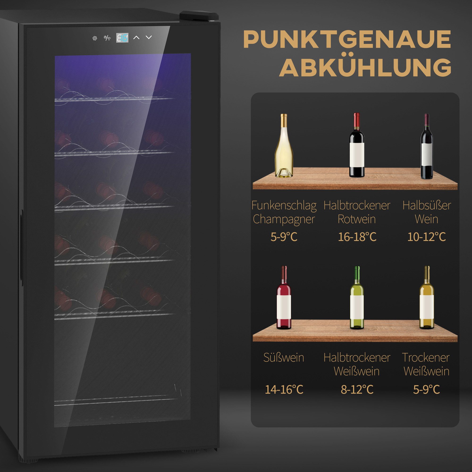 Weinkühlschrank Getränkekühlschrank mit Glastür