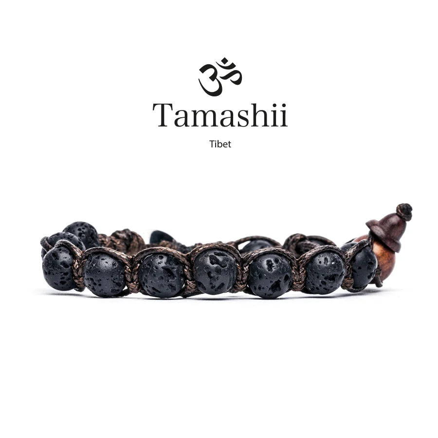 Bracciale Tamashii a un giro in lava nera BHS900-98