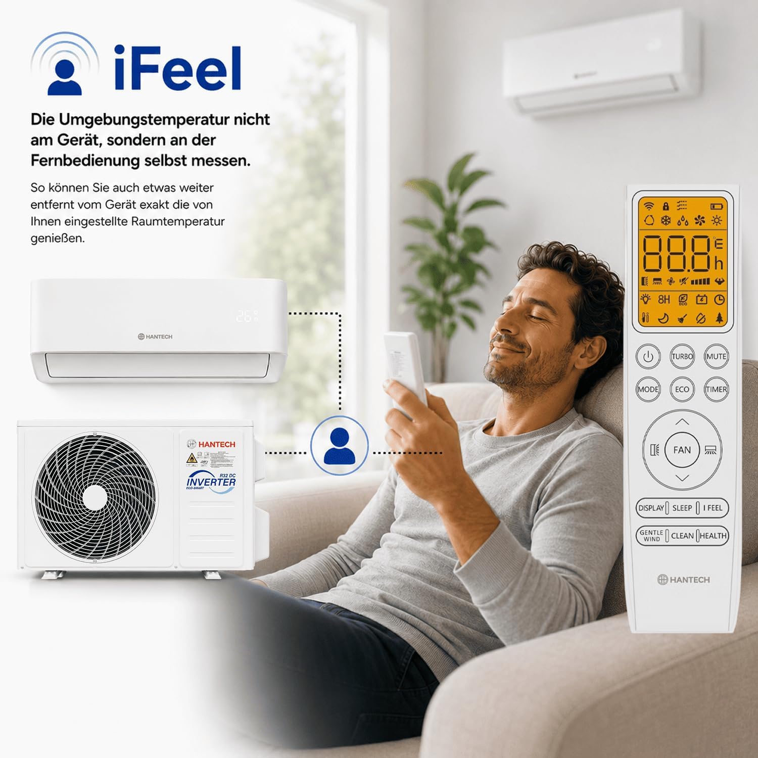 HANTECH Multi Split Klimaanlage H-PRO Inneneinheit 18000 BTU weiß