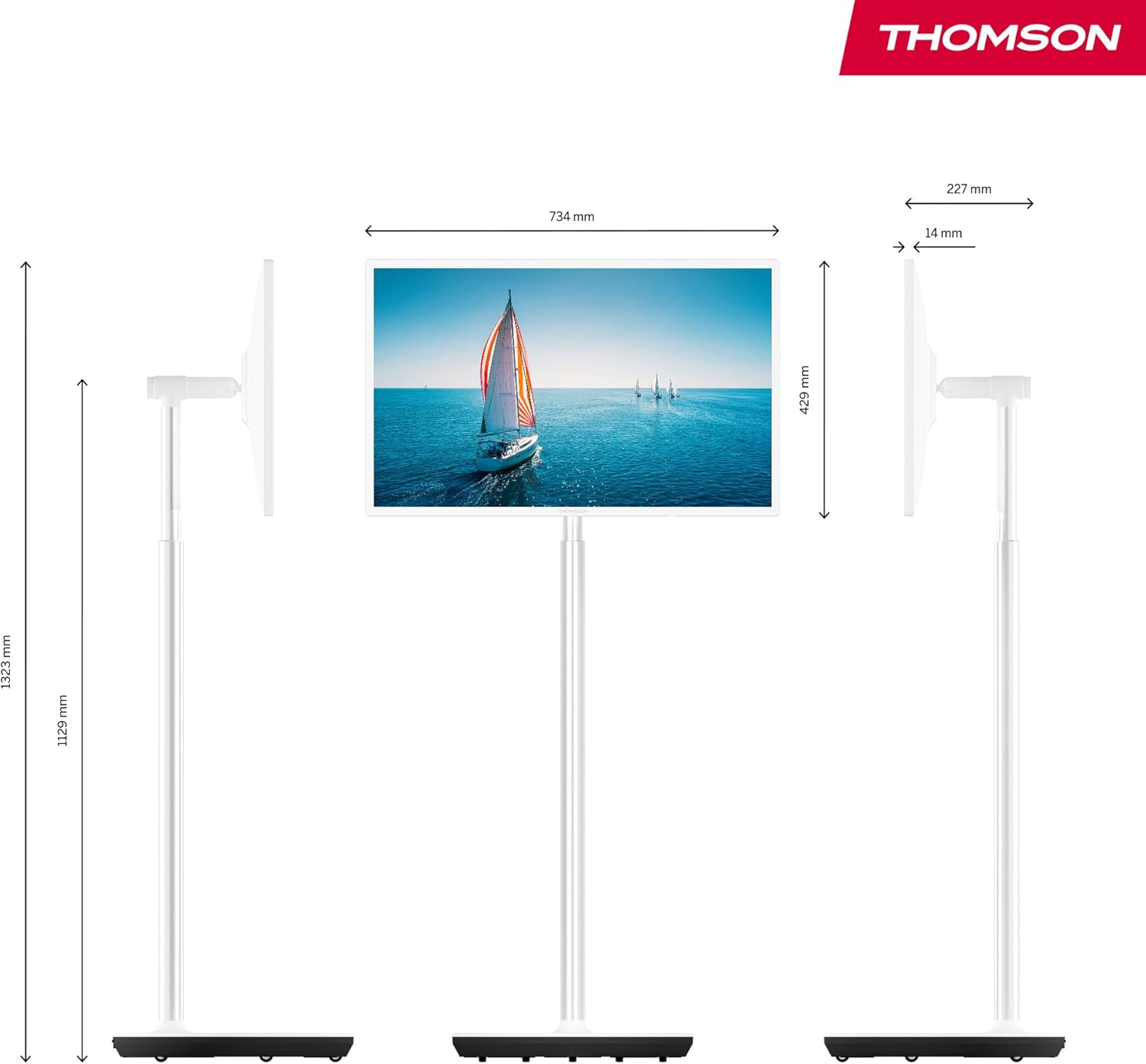 Thomson 32 Zoll (81 cm) Go TV, Tragbarer Android Fernseher – HD Ready (1366x768), Sprachsteuerung, Bluetooth 5.1, Wi-Fi, Hotspot-Funktion, Bis zu 4 Stunden Akkulaufzeit - 32HA4M44