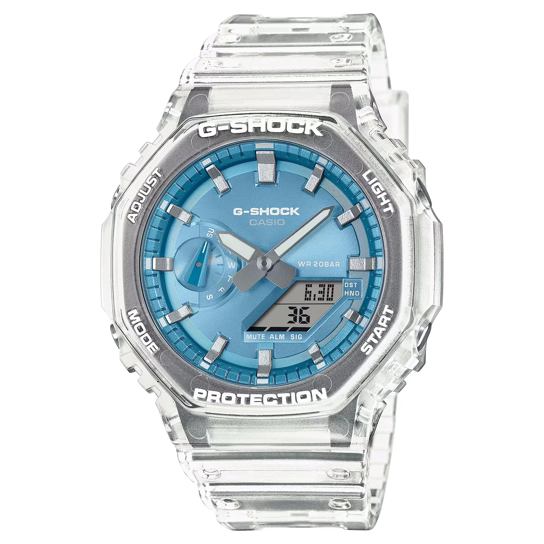 Orologio G-Shock GA-2100BM-7A2ER Skeleton quadrante azzurro