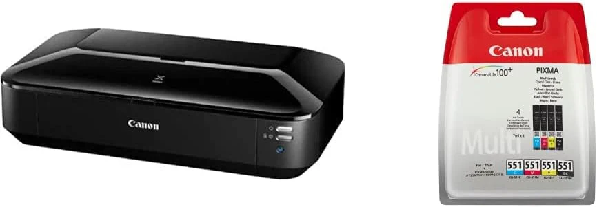 Canon PIXMA iX6850 printer, kleureninkjet multifunctioneel apparaat DIN A3+ (kantoorprinter, fotoprint, tekstprint, 9.600 x 2.400 DPI, wifi, WLAN, USB, 5 afzonderlijke inkten, direct printen, print-app) zwart