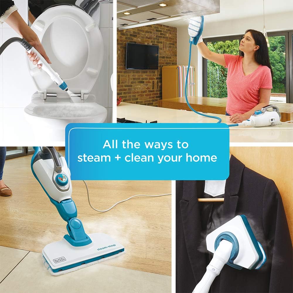 7-in-1 steam mop with steam gloves and handheld steam device