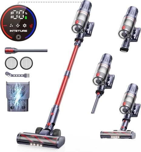 INTETURE Aspirapolvere Senza Fili potente,45Kpa/550W/60Mins Scopa Elettrica Senza Fili con Touchscreen Intelligente e Anti Avvolgimento,Aspirapolvere Senza Fili per Pavimenti/Tappeti/Peli Animali : Amazon.it: Casa e cucina