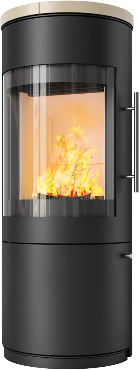 HARK Kaminofen, 6 kW, Creme, 110 ECOplus - Ofenkacheln: - Korpus: Graphit
