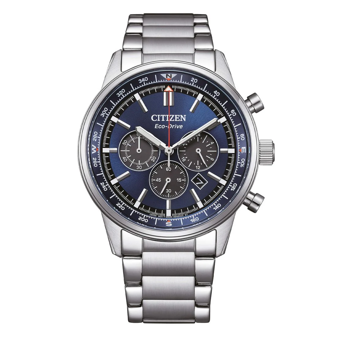 Orologio Citizen OF Aviator crono acciaio quadrante blu CA4720-52L