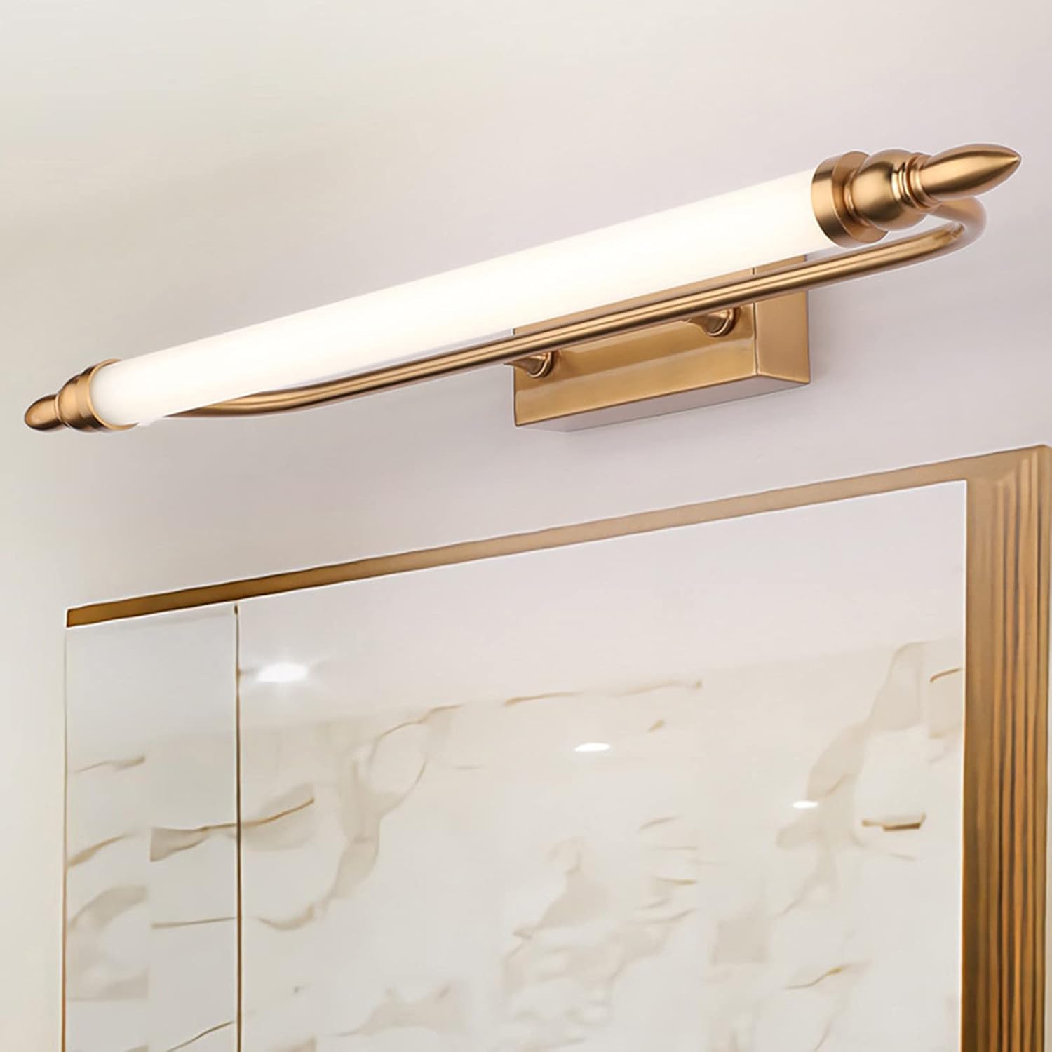 Eitelkeitsbeleuchtung, einfache Moderne Spiegelfrontleuchte, goldenes amerikanisches LED-WC, feuchtigkeitsbeständig, Badezimmer, Schminktisch, Schmiedeeisen, Acryl, Kunstlampe, Badbeleuchtung,