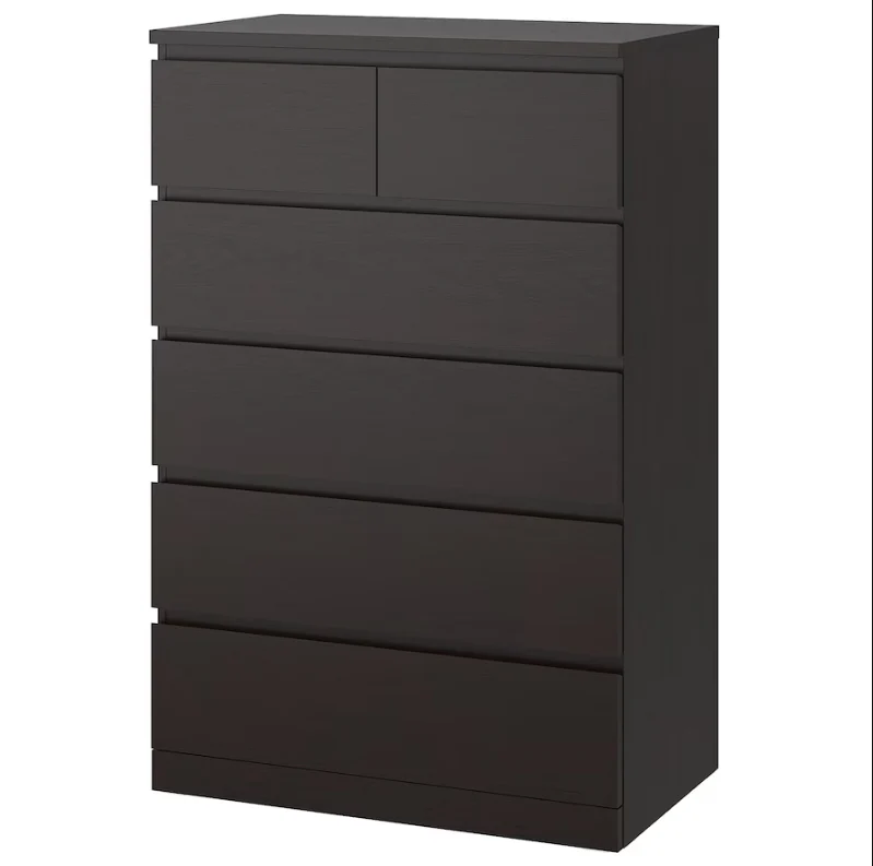 2025 IKEA MALM ladekast met 6 lades ?C Zwartbruin, 80 x 123 cm, modern design