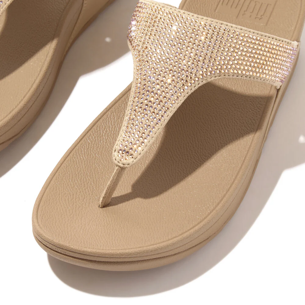 FitFlop Lulu Glitzer Latte Beige Zehensteg