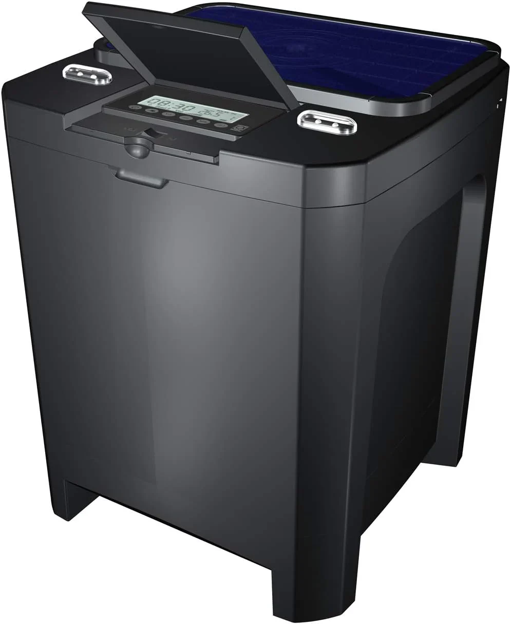 JBL Futterautomat f��r Koi und andere Teichfische, PROPOND AUTOFOOD, Wetterfest, Solar, 37,5 x 37,5 x 46,2 cm, schwarz