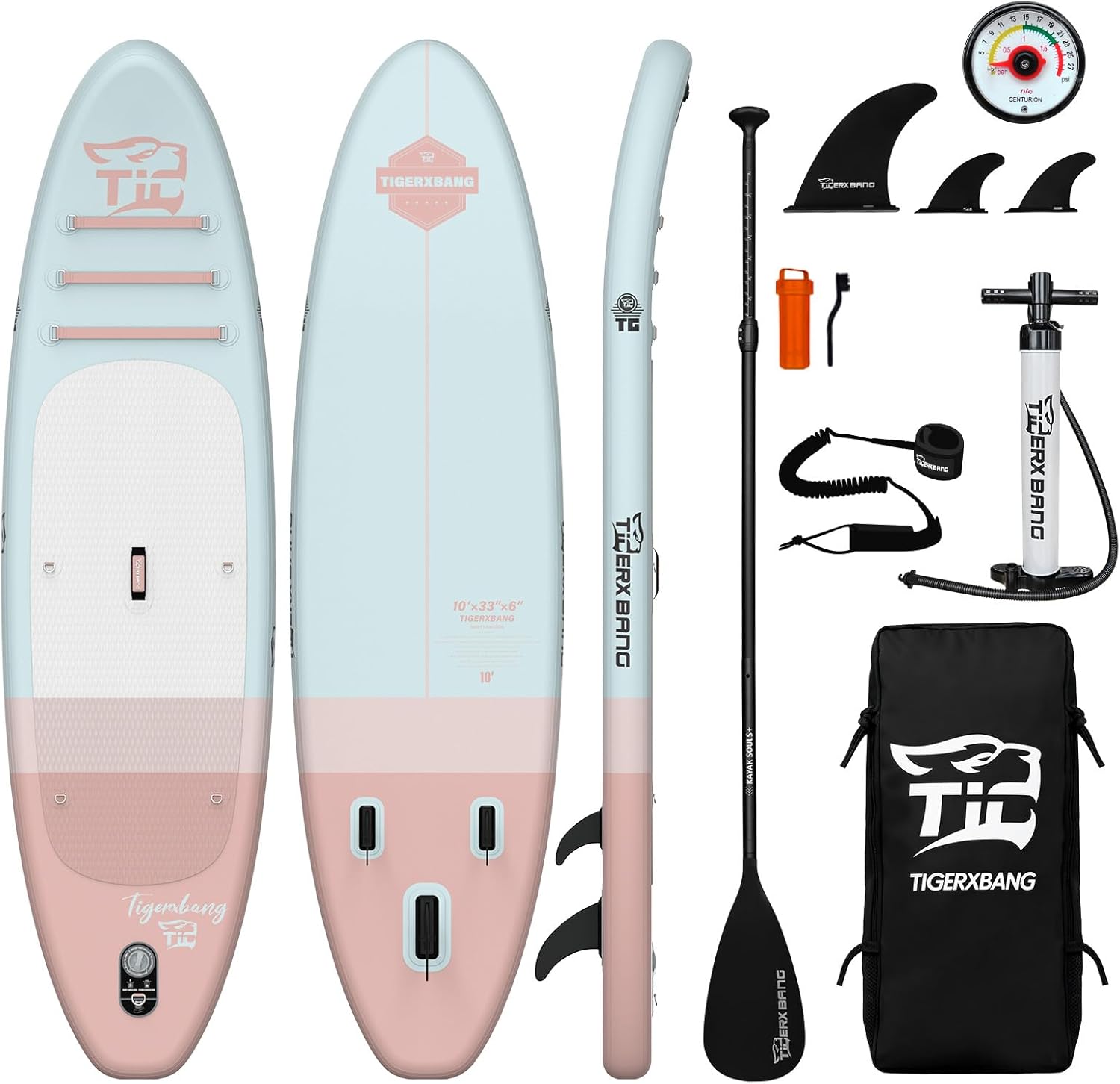 Tavola SUP Gonfiabile - Tavola da Stand Up Paddle Board Gonfiabile con Sedile per Adulti 200kg, Con supporto per cam, Portabicchieri, Doppia Pagaia, Zaino & Accessori Completi