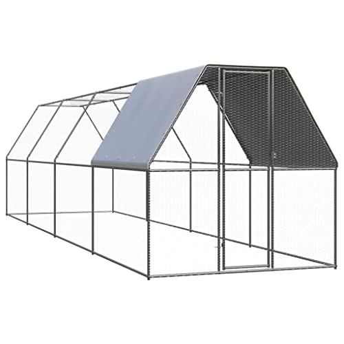 vidaXL Pollaio da Esterno 2x8x2 m in Acciaio Zincato : Amazon.it: Commercio, Industria e Scienza