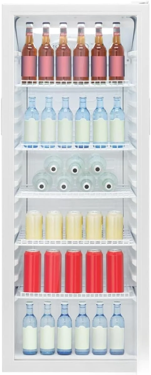 Bomann Kühlschrank mit Glastür, 143cm, 236L, Getränkekühlschrank 2-12°C, Energieklasse C, MultiAirflow, 5 Gitterablagen, Türanschlag wechselbar