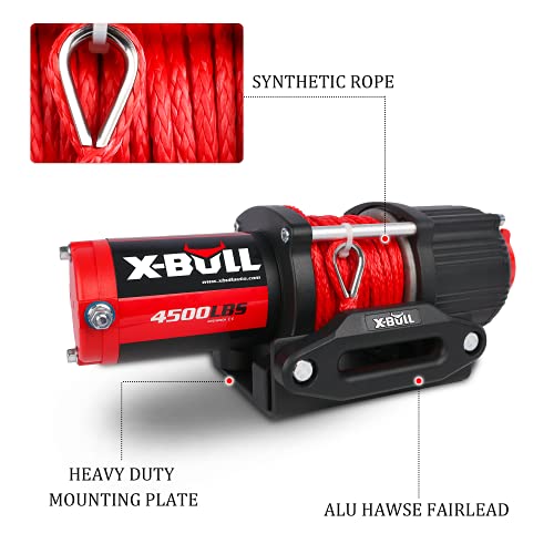 X BULL Kit verricello elettrico da 4000 libbre 12 V con carro, verricello ATV/UTV con argano impermeabile in corda sintetica con telecomandi wireless e staffa di montaggio : Amazon.it: Auto e Moto