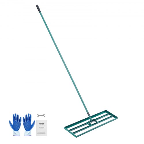 VEVOR Rasenrakel 914x254 mm Bodenplatte Levelawn-Werkzeug Aluminiumlegierung und Q235-Stahl Levelingrake 1981mm Stange Bodenplatte Golf Grass Levelawn zum Einebnen von Sand Erde Kompost und Moos