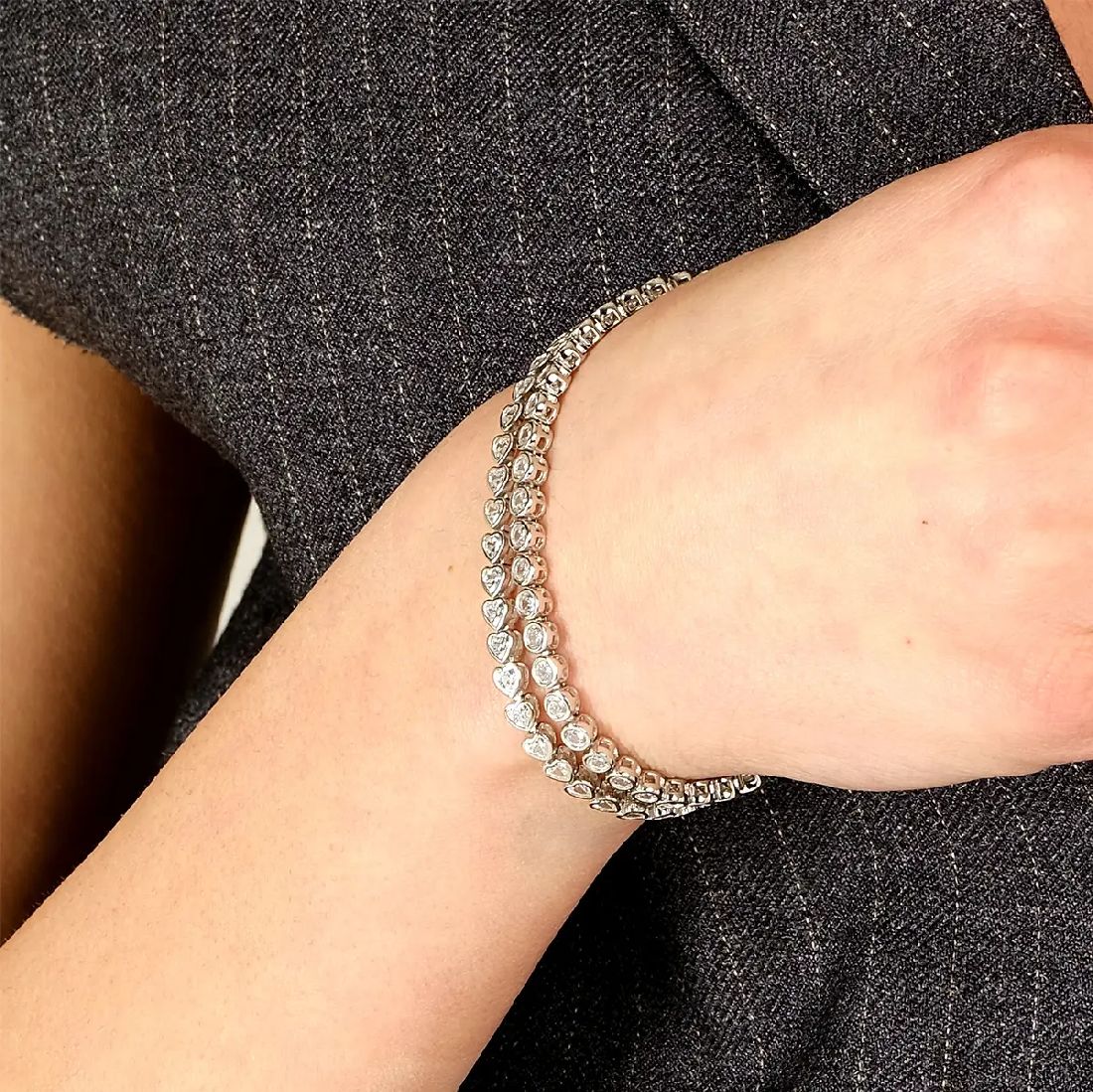 Bracciale Amen tennis con pietre bianche tonde BT3TOBBZ16