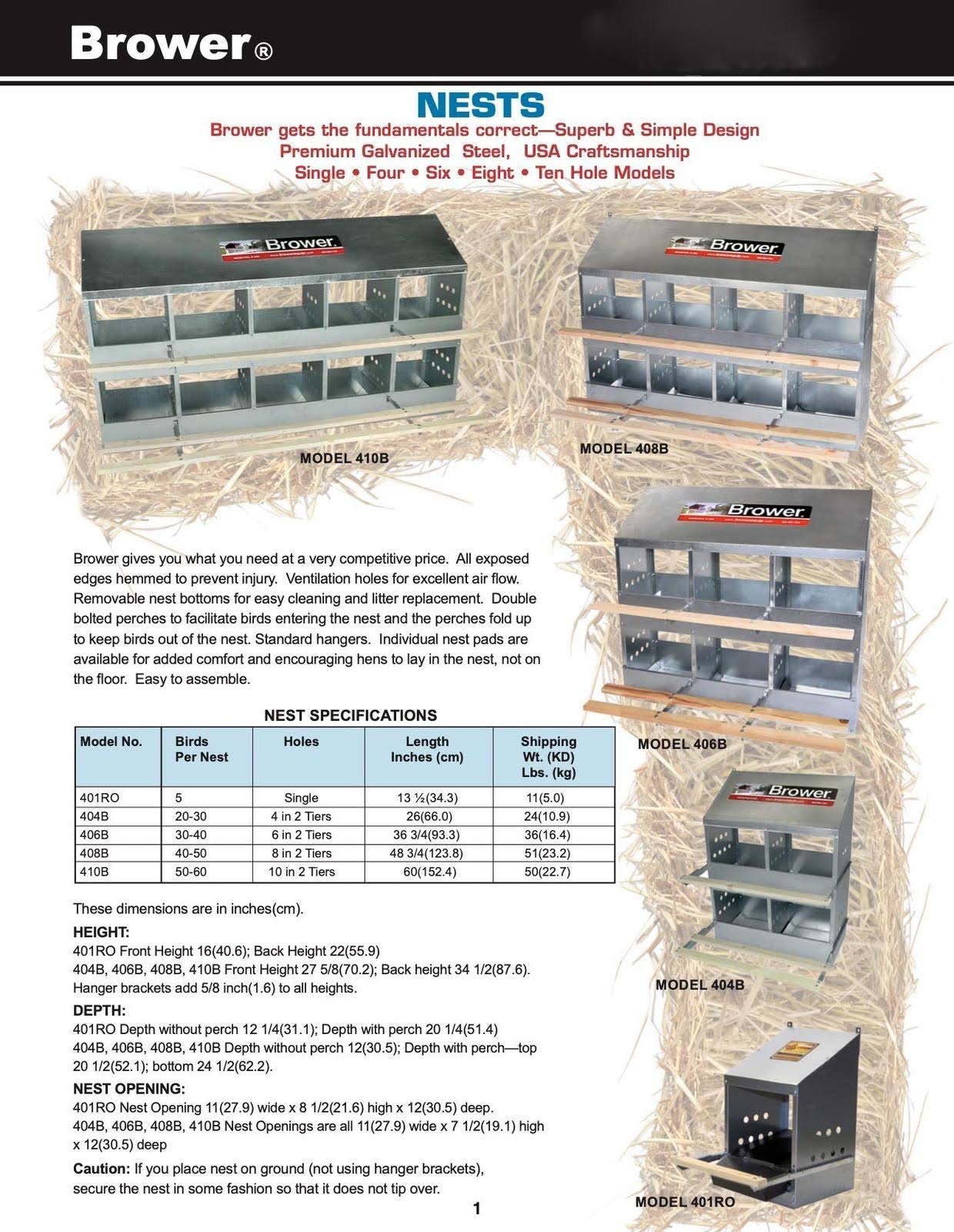 Brower 410b Galvanized 10 Hole Poultry Nesting Box for 60 Hens, Durable & Easy to Assemble