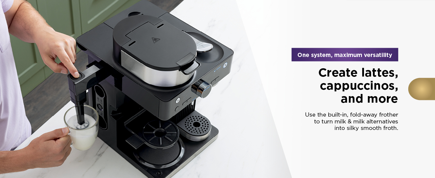 Brew coffee grounds Choose from 9 different brewing sizes from cup to carafe