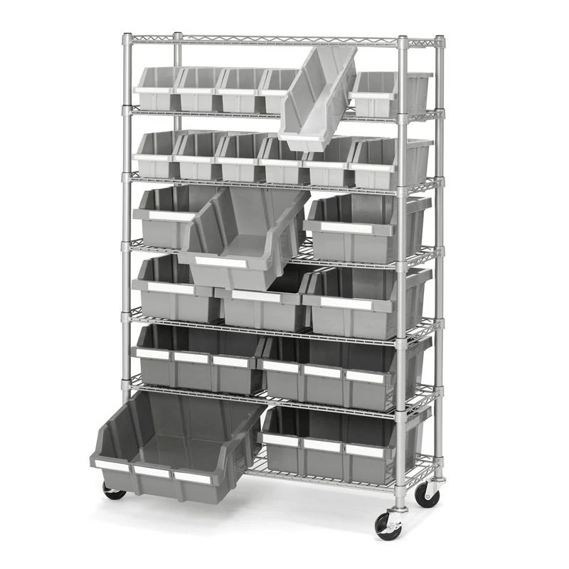 Scaffale NSF a 7 livelli con 22 contenitori