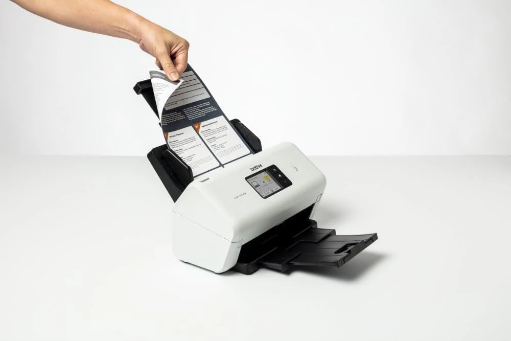 Brother ADS-4500W, flexibele documentscanner met USB, LAN en WLAN, dubbelzijdig scannen, touchscreen, ADS4500WRE1, wit