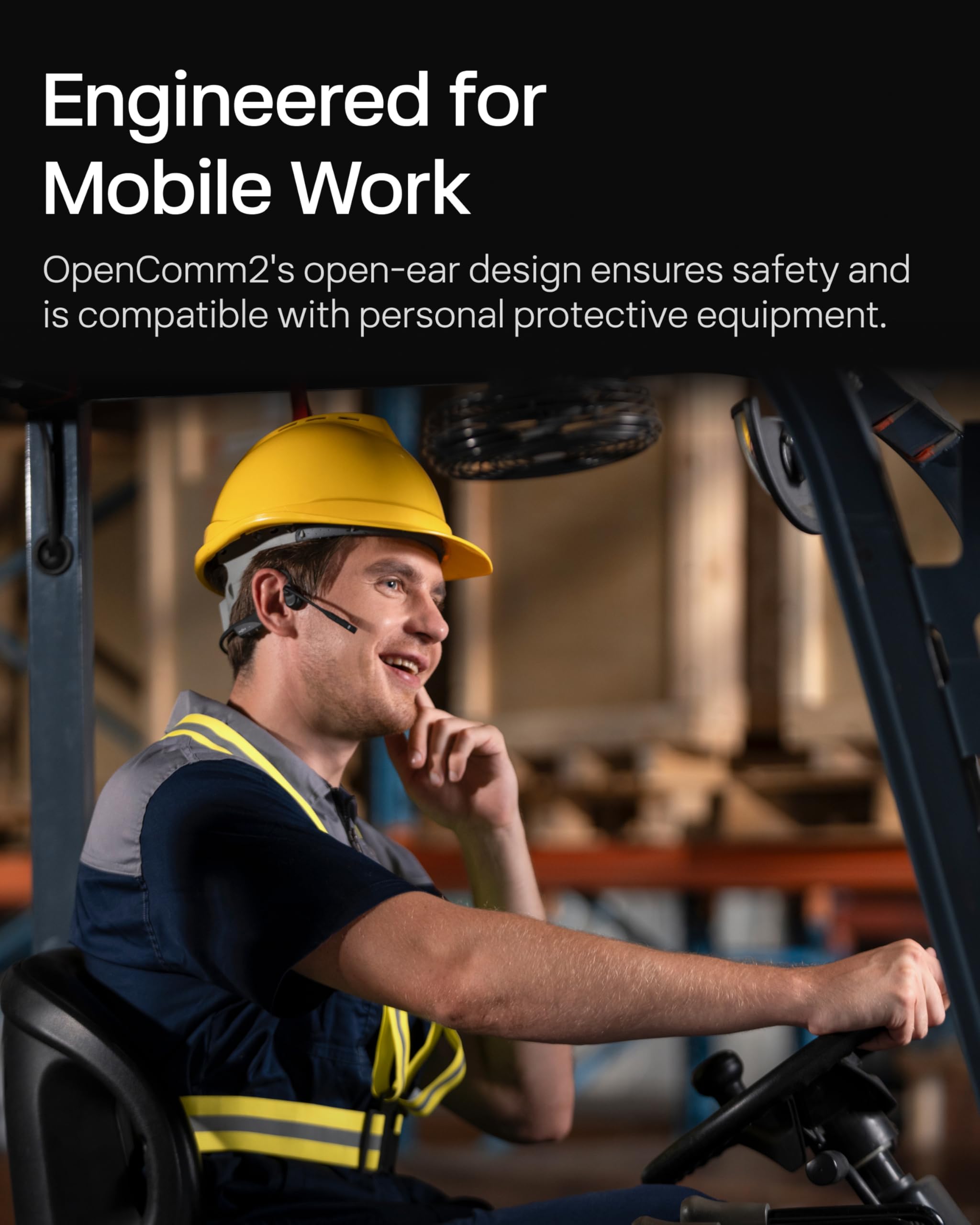 Open-Ear-Bluetooth-Headset OpenComm2 2025 mit Knochenleitung, 16 Std. Akku und Schnellladung