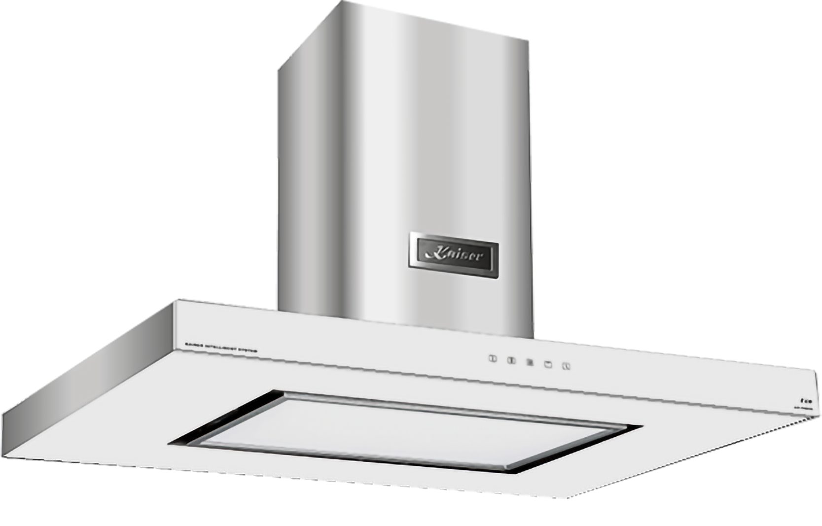 Inselhaube AI 9434 W Eco Dunstabzugshaube 90 cm,Weiß Glas Edelstahl, 1250m³/h