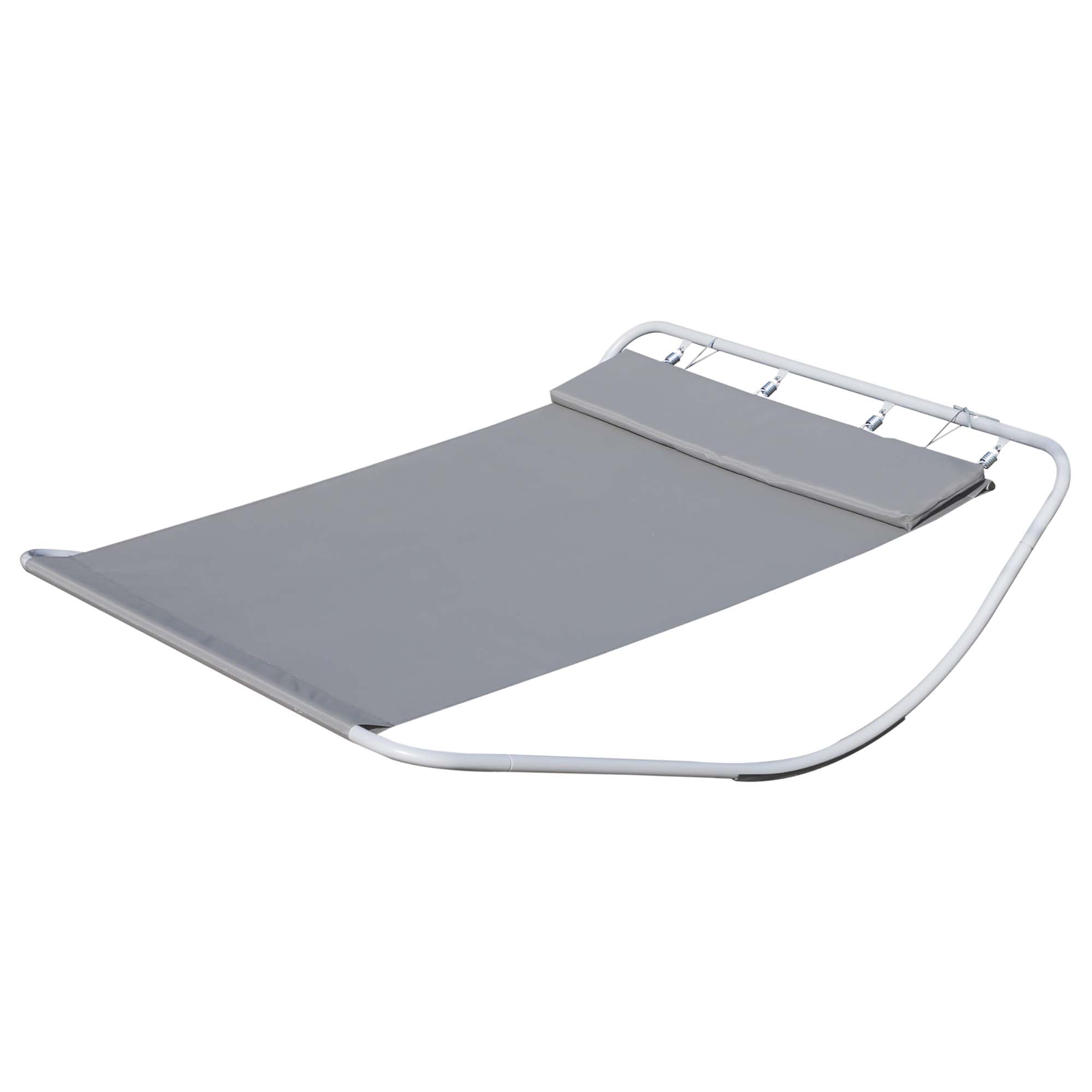 HOMCOM Sonnenliege für 2 Personen mit Schaukelfunktion und inkl. Kopfstütze für Garten, Pool, Terrasse, Abmessungen 2,12 x 1,75 x 0,6 m Grau