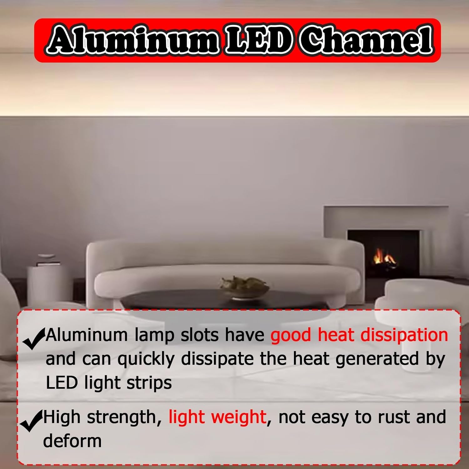 Aufputz-LED-Lichtleiste, wasserdichter LED-Kanal aus Aluminium für Bad/Küche/Büro, Deckenkanal für indirekte Beleuchtung(6m/19.7ft)