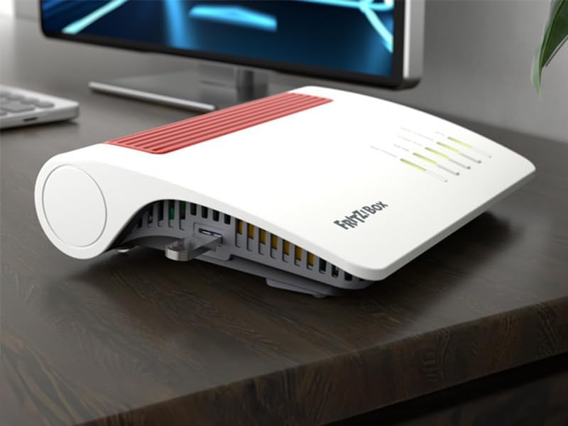FRITZ!Box 7590 AX Exclusive Edition (Wi-Fi 6 Router 2.400 Mbit/s (5 GHz) e 1.200 Mbit/s (2.4 GHz), con chiavetta USB SanDisk, Mesh Wi-Fi, base DECT)