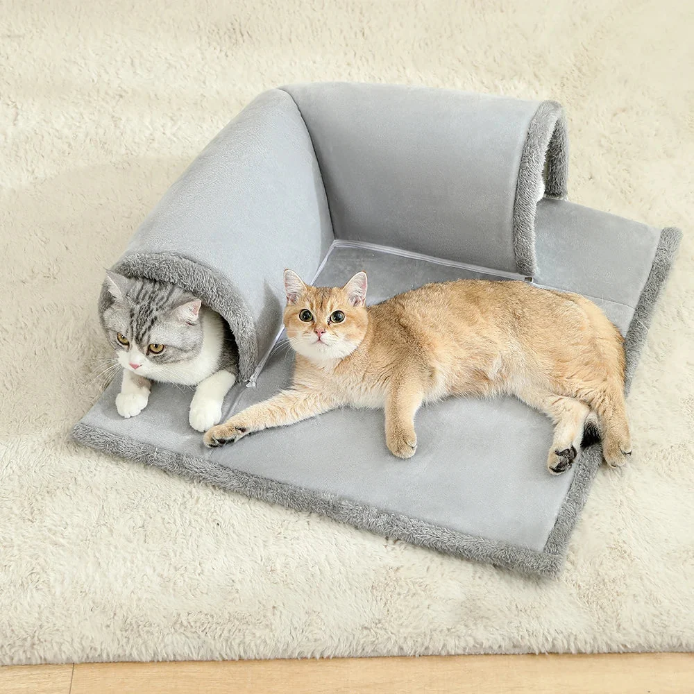 Plush Cat Tunnel Cube Bed �C Soft Padded Interior for Sleep & Play