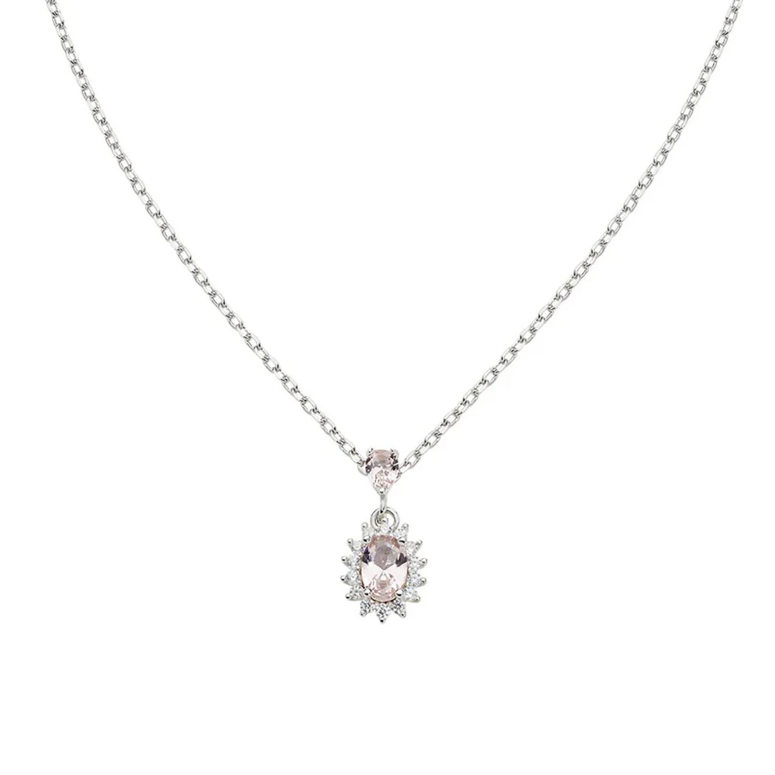 Collana Amen Royal Lady mini con pietra rosa ovale CLLDPBBMO1
