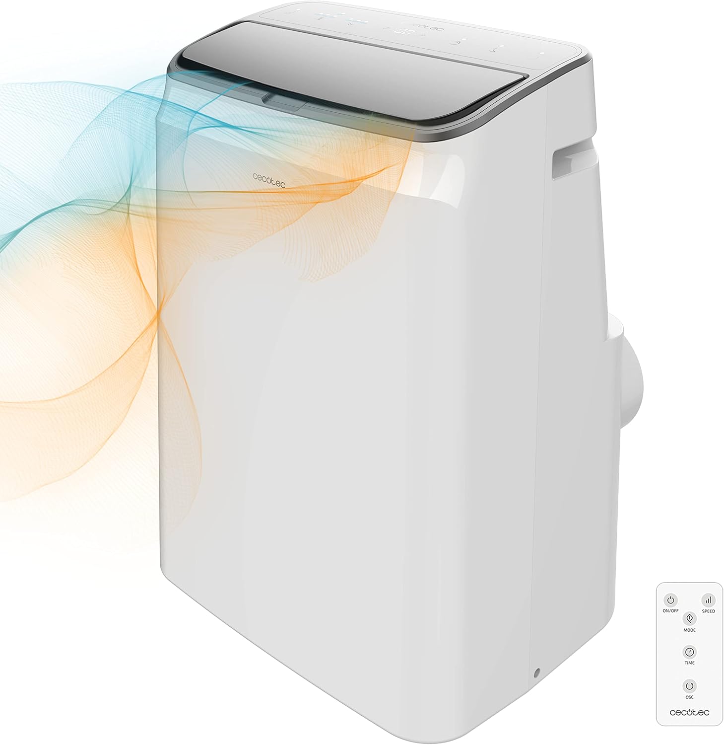 Cecotec Condizionatore Portatile con Telecomando ForceClima 7100. 7000 BTU, Tecnologia Soundless, Display LED, 4 modalità, 2 velocità, copertura fino a 20 m2