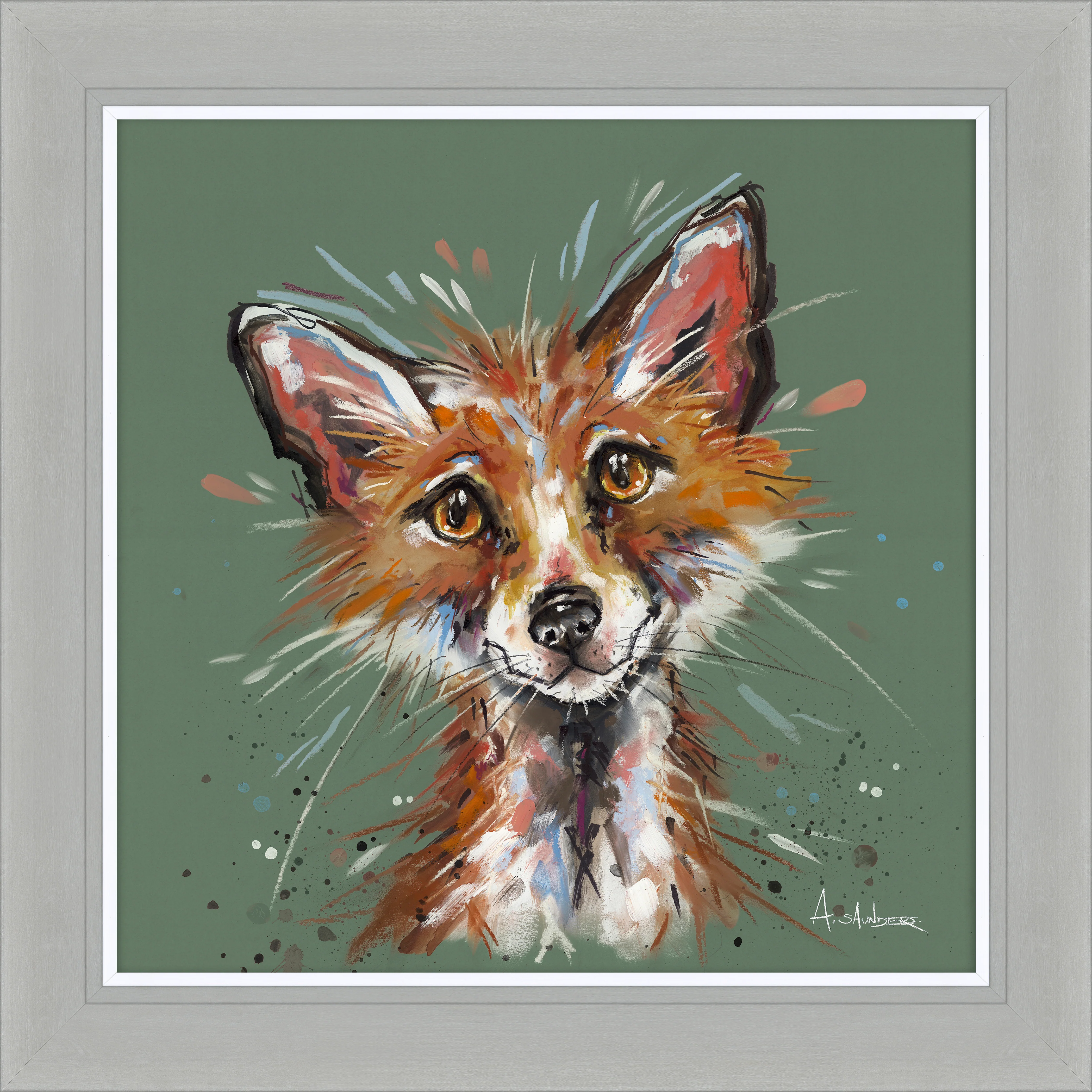 Foxy by Ashley Saunders �C 70cm x 70cm Hand-Finished Wall Art