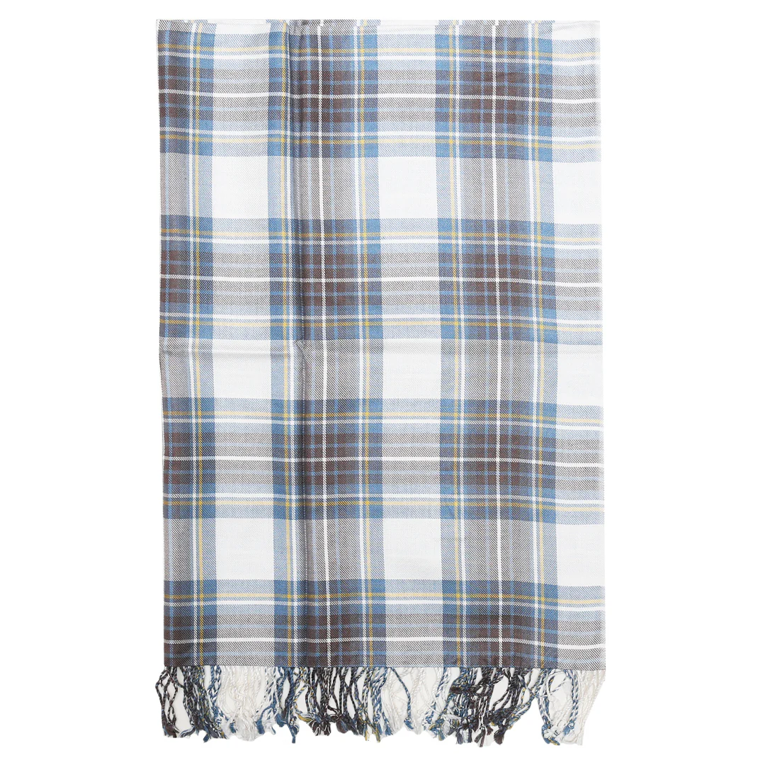Poly Viscose Stewart Muted Blue Scarf Shawl