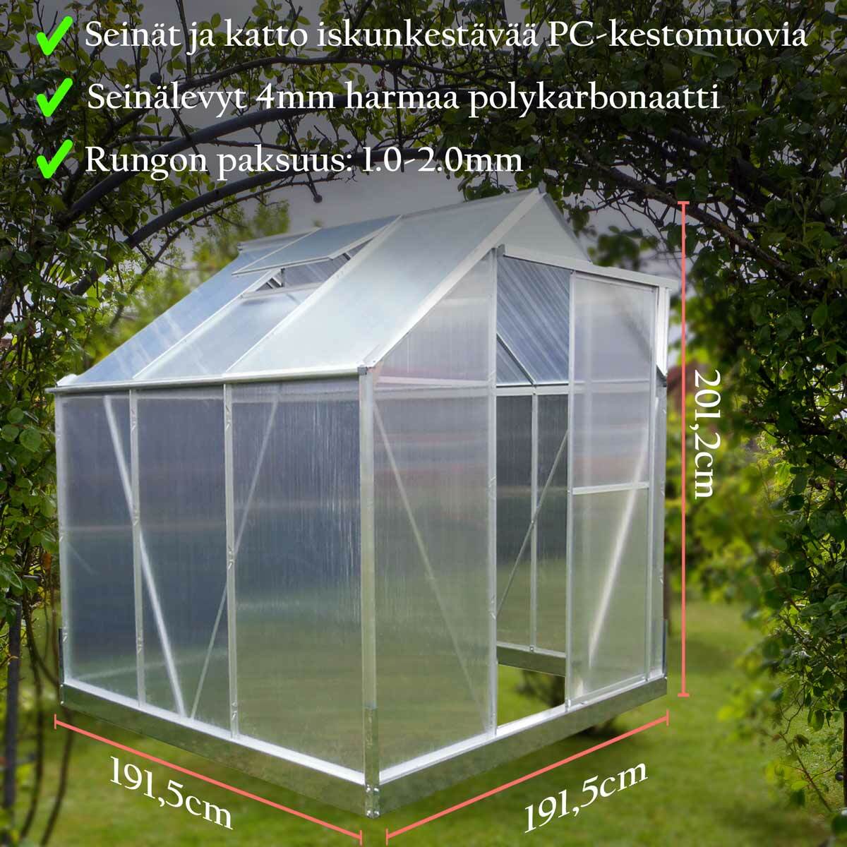 Lykke Gewchshaus Silber 3,7 m2
