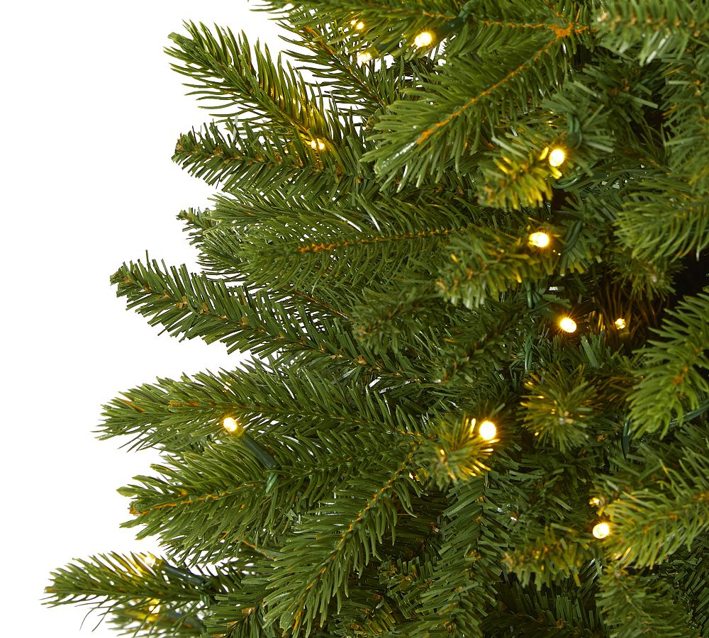 Sierra Spruce Pre-Lit Artificial Christmas Tree with Clear LED Lights, PVC Material, Includes Stand